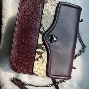 Rebecca Minkoff Burgundy and Snake Print Women's Bag -like new!!❤️